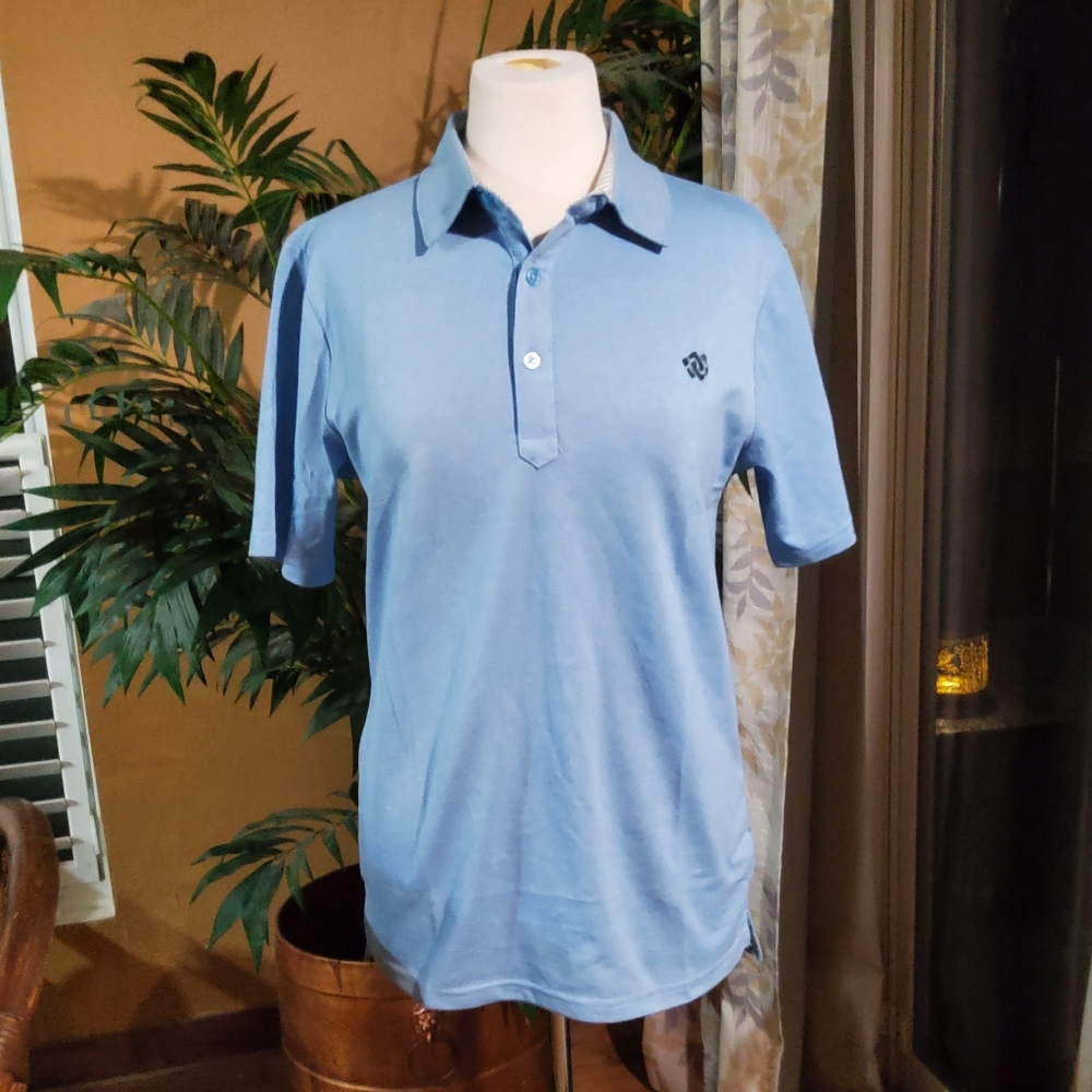 Sky Blue Polo Shirt with Traditional Collar